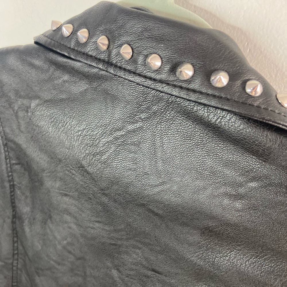 Ci Sono Black Embroidered Leather Jacket - Picture 9 of 10